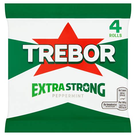 Trebor Extra Strong Peppermint Mints 4 Rolls 1652g Chewing Gum