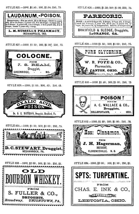 Vintage Apothecary Labels No 4 Oh So Nifty Vintage Graphics
