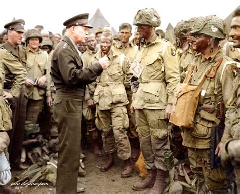 General Dwight D Eisenhower Meeting With Men From Co E 2nd Battalion