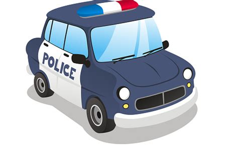 Police Cartoon Car Vector Illustration Stock Illustration