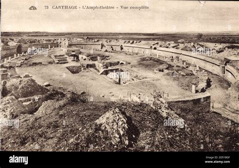 Carthage Tunesien Lamphitheatre Vue Complete Gesamtansicht Usage