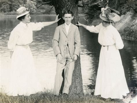 Vintage Lucky Man Pretty Edwardian Women Lovers Trio Choices Old Rppc