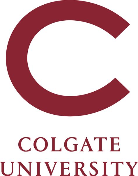 The Colgate University Logo Is Shown In Red And White With A Large C