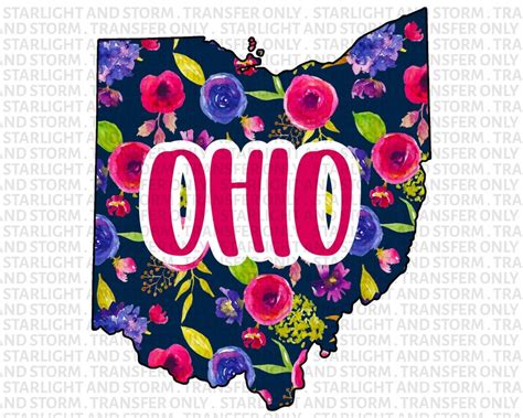 Ohio Floral Sublimation Transfer Heat Transfer Ready To Etsy