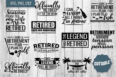 Retirement Svg Bundle Officially Retired Quote Cut Files