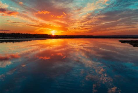 Free Images Mirror Sunset Reflection Body Of Water Horizon