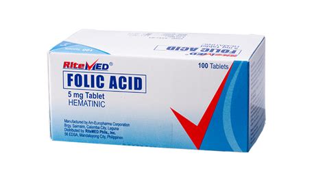 Vitamins Rm Folic Acid 5mg Tab Ritemed