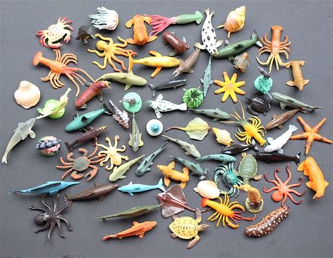 65 Pcsset Small Sea Animals Toy Figurine Mixed Lot Ocean Creatures