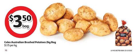 coles australian brushed potatoes 2 kg bag offer at coles au