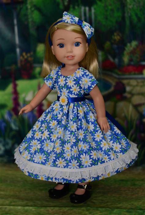 Daisies Dress Outfit For American Girl Wellie Wishers Hearts For