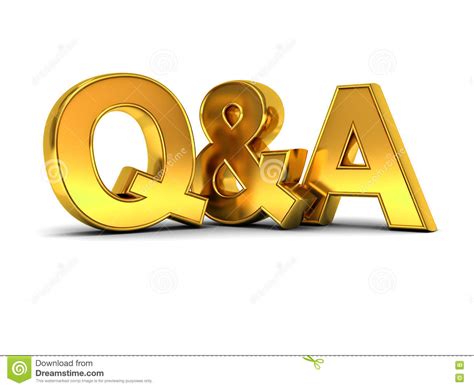 Questions And Answers Concept Gold Q And A Text Stock Illustration