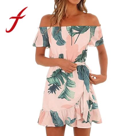 Buy Feitong Summer Womens Hawaiian Dresses Sexy Off The Shoulder Floral Printed