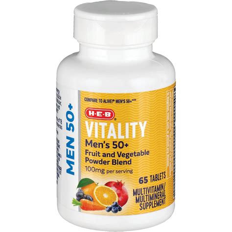 H E B Vitality Mens 50 Plus Multivitamin Tablets Shop Multivitamins