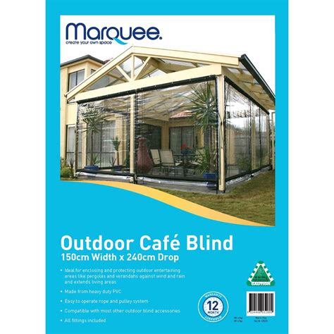 Marquee Pvc Outdoor Cafe Blind 2100mm X 2400mm Clear Bunnings Australia