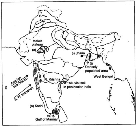 Icse Solutions For Class Geography Map Of India A Plus Topper