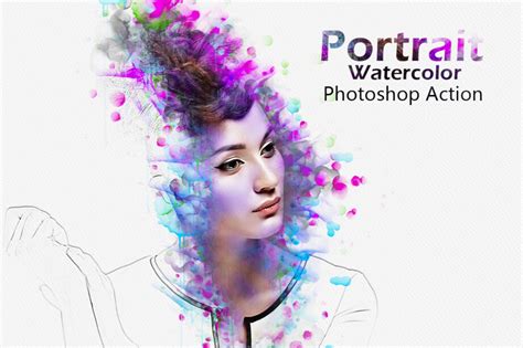 Portrait Watercolor Photoshop Action Invent Actions