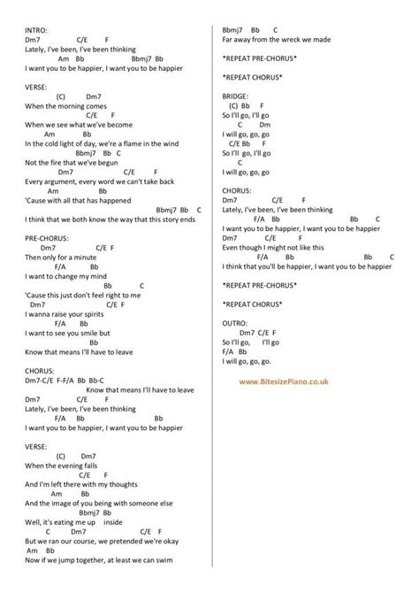 Happier - Marshmello ft. Bastille Piano Chords Lyrics | Guitar chords