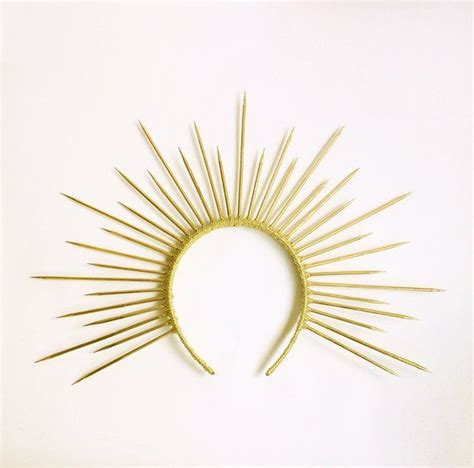 Gold Halo Crown 5 Gold Spike Crown Bridal Crown Crown Etsy Gold