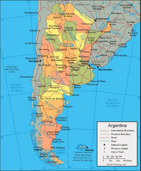 Argentina Map And Satellite Image