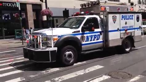 Nypd Esu Truck Responding On West 34th Street In The Midtown Area Of