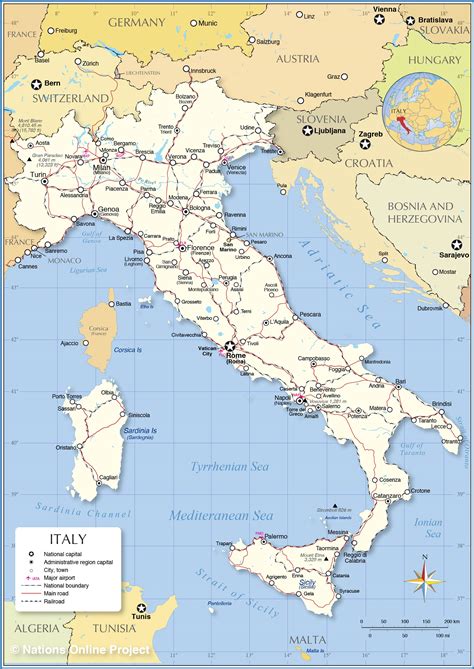 Political Map Of Italy Nations Online Project
