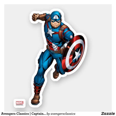 Avengers Classics Captain America Runs Forward Sticker Zazzle
