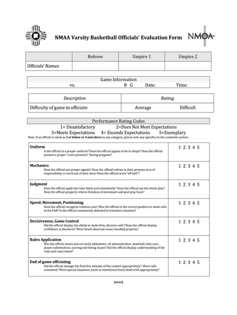 Basketball Officials Evaluation Form REV2016 Fill Out Sign Online