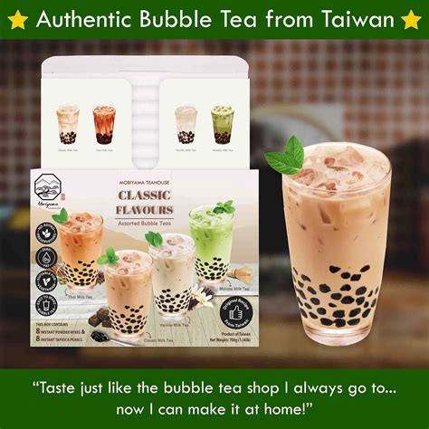 classic flavours bubble tea kit with instant tapioca pearls 8 drinks moriyama teahouse