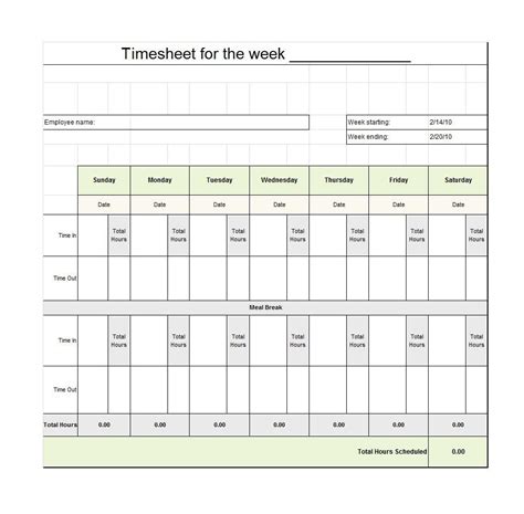 Free Printable Blank Time Sheets Free Printable