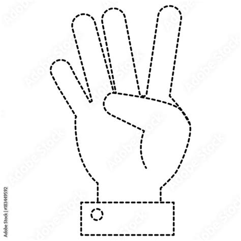 Hand Counting Four On Fingers Vector Illustration Design Stock Image