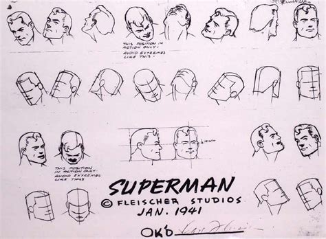 Superman Model Sheets Traditional Animation