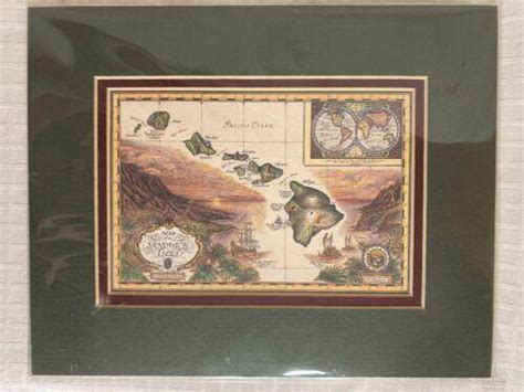 Vintage Map Of The Sandwich Isles Hawaiian Islands By Blaise Domino