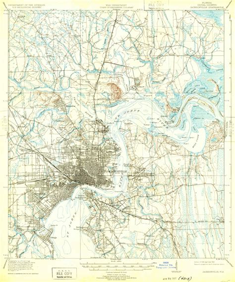 Jacksonville Florida 1918 1932 Usgs Old Topo Map 15x15 Quad Old Maps