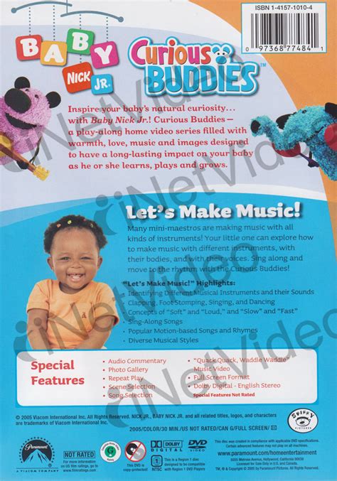 Baby Nick Jr Curious Buddies Lets Make Music On Dvd Movie