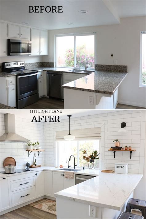 White Semihandmade Kitchen Renovation Before After Kitchen Remodel