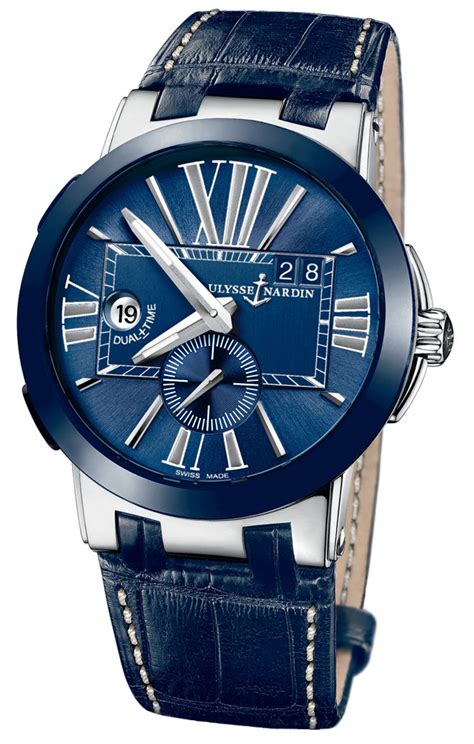 243 00 43 ulysse nardin executive dual time 43mm mens watch