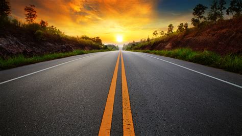 3840x2160 Sunrise Sunset Road 4k Hd 4k Wallpapers Images Backgrounds