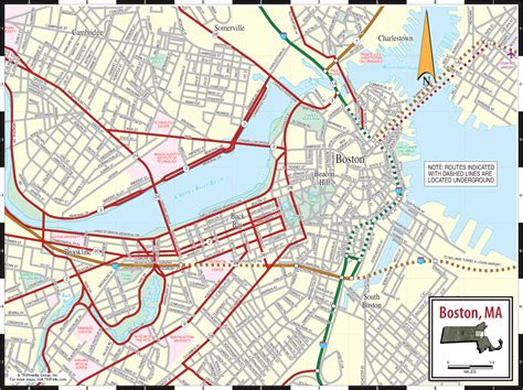 Boston City Map Boston Ma • Mappery Boston City Map Boston Map