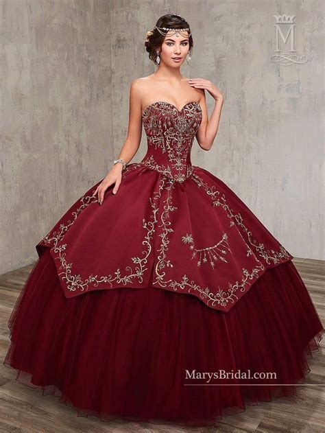 Embroidered Satin Quinceanera Dress By Marys Bridal Princess 4q516