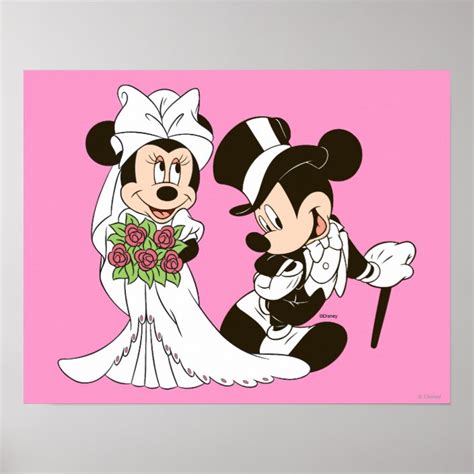 Mickey Mouse And Minnie Wedding Poster