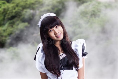 Asian Woman French Maid Costume Stock Photos Free And Royalty Free