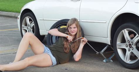 How To Change A Tire Using The Power Of A Woman S Insecurities Autoevolution