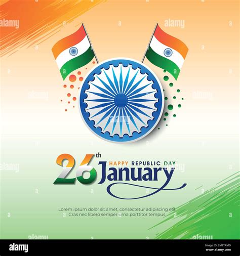 26th January Republic Day Of India Celebration Vector Background