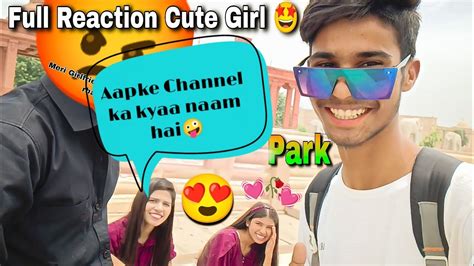 Full Reaction Cute Girl 🤩 Ambedkar Park Cute Girl Prank On 🤪 Youtube