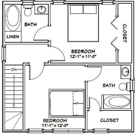 24x24 House 2 Bedroom 25 Bath 1106 Sq Ft Pdf Floor Plan