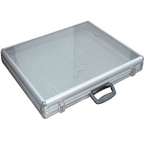 Glass Top Aluminum Display Case Portable Jewelry Case