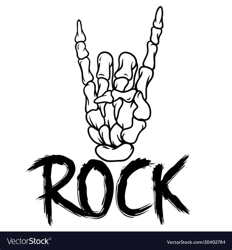 Inscription Rock And Bone Hand On A White Vector Image