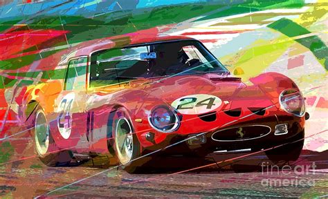 Ferrari 250 Gto Vintage Racing Painting By David Lloyd Glover