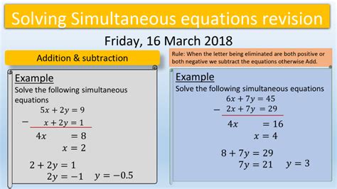 Gcse Simultaneous Equations Powerpoint Lesson Free And Premium Teaching Resources Worksheets
