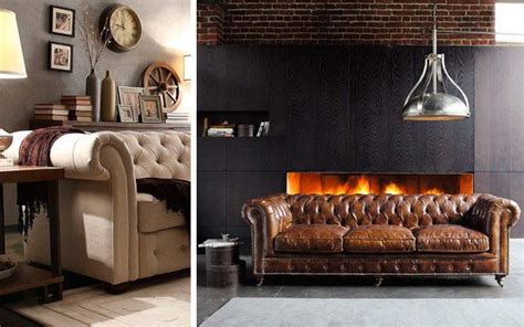 El Sofá Chester En La Decoración De Interiores Estilo Retro Fireplace